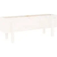 Syfax Lit surélevé de jardin blanc 101x30x38 cm bois de pin massif