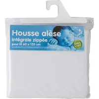 BabyCalin Housse Alese Intégrale Bébé Zippée 60 X 120 X 10 Cm En Eponge