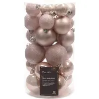 Christmas Decoration Boules de Noël Mix plastique 4-6cm Set de 30 - Rose