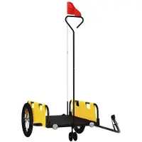 Syfax Remorque de vélo jaune tissu oxford et fer