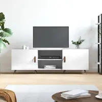 Prolenta Maison Exclusive - Meuble TV blanc brillant 150x30x50 cm Matériau dérivé du bois