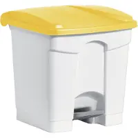 Helit Poubelle à pédale 30 litres blanc/blanc