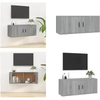 vidaXL Armoire TV murale Gris Sonoma 100x34,5x40 cm - Meuble TV mural - Meubles TV muraux - Armoire TV - Console TV