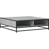 Syfax Table basse sonoma gris 100x100x30cm bois d'ingénierie et métal