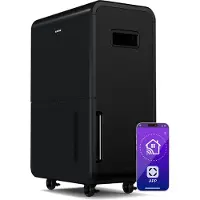 Klarstein DryFy Grand Smart 70L déshumidificateur d'air, WiFi, minuterie 24h, réservoir 8 L, anti-moisissure, portable, déshumidificateur électrique pour cave & pièces 60-90 m²