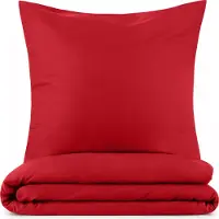 Blumtal linge de lit 155x220cm + taie d'oreiller 40x70cm - Microfibre Bed Sheets 155x220cm - 2pcs set linge de lit rouge
