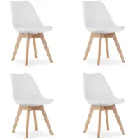 Leobert Chaise Valora MARK blanche x4 | Ensemble de 4 chaises blanches pour une assise élégante