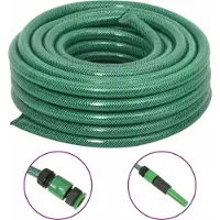 Syfax Tuyau d'arrosage avec jeu de raccords vert 0,75" 30 m PVC