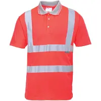Portwest Polo Hi-vis Manches Courtes Couleur : Rouge Taille Xxxl -