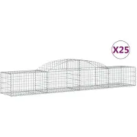 vidaXL Gabions avec arc surélevé 25 pcs. 300x50x40/60 cm Fer galvanisé