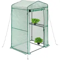 Relaxdays Serre avec étagère RD41451 - Serre avec porte enroulable