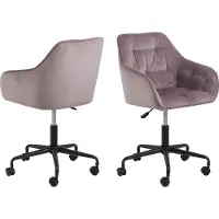 Ebuy24 Brooke Chaise de bureau en velours, rose.
