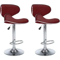 Syfax Tabourets de bar lot de 2 rouge bordeaux similicuir