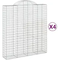 vidaXL Gabions avec arc surélevé 4 pcs. 200x50x220/240cm Fer galvanisé