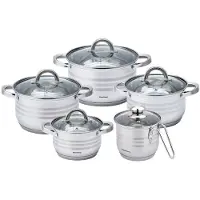 Klausberg Ensemble de Casseroles KB-7696 10 Pièces Acier Inoxydable