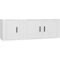 Syfax Ensemble de meubles TV 2 pcs Blanc Bois d'ingénierie