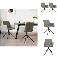 vidaXL Chaise de salle à manger 2 pcs. Pivotant Gris clair Velours - Chaises de salle à manger