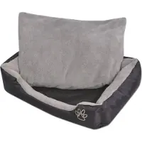 Syfax Lit pour chiens avec coussin rembourré Taille XXL Noir