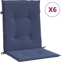 vidaXL Coussins de chaise basse 6 pcs. Tissu bleu marine