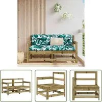 The Living Store Canapés d'angle de jardin 2 pcs. Bois de pin imprégné
