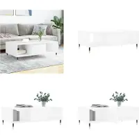 vidaXL Table basse Blanc 104x60x35 cm Bois composite - Table basse - Tables basses - Table basse