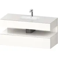 Duravit Collection One lavabo à encastrer avec meuble sous-vasque en console, 1200x550x600mm, niche blanc ultra-brillant, QA4787022220000