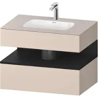 Duravit Collection One lavabo à encastrer avec meuble sous-vasque en console, 800x550x600mm, niche en chêne noir, QA4785016910010