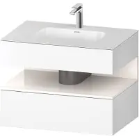 Duravit Collection One lavabo à encastrer avec meuble sous-vasque en console, 800x550x600mm, niche blanc ultra-brillant, QA4785022180010