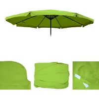 Mendler Toile De Rechange Pour Parasol Meran Pro, Parasol De Marché Gastronomique Avec Volant Ø 5m, Polyester Vert Clair