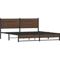 Syfax Cadre de lit en métal sans matelas chêne marron 180x200 cm