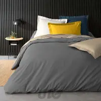 Douceur d'intérieur Housse de couette - - Percale - Coton - 260x240cm - jaune