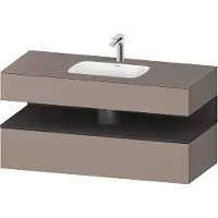 Duravit Collection One lavabo à encastrer avec meuble sous-vasque en console, 1200x550x600mm, niche graphite super mate, QA4787080430010