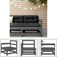 The Living Store Canapé d'angle de jardin Gris pin massif