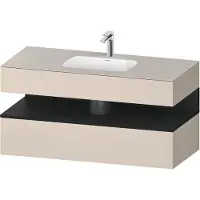 Duravit Collection One lavabo à encastrer avec meuble sous-vasque en console, 1200x550x600mm, niche en chêne noir, QA4787016830010