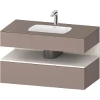 Duravit Collection One lavabo à encastrer avec meuble sous-vasque en console, 1000x550x600mm, niche blanc supermat, QA4786084430010