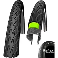 Schwalbe 18' Tour-Pneu à fil 'Marathon', 18x1.65' (44-355), noir/réflexe (1 pièce)