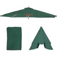 Mendler Housse De Rechange Pour Parasol Florida, Housse De Rechange Pour Parasol, Ø 3,5m Polyester 8 Baleines Vert