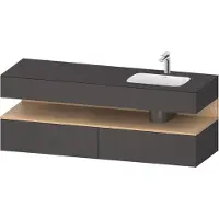 Duravit Collection One lavabo à encastrer avec meuble sous-vasque en console, 1600x550x600mm, niche en chêne naturel, vasque à droite, QA4796030490000