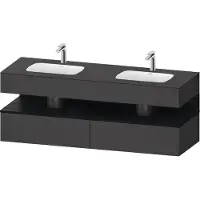 Duravit Collection One lavabo à encastrer avec meuble sous-vasque en console, 1600x550x600mm, niche en chêne noir, lavabos doubles, QA4797016490000