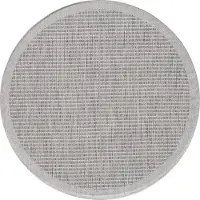 HomebyHome Tapis Intérieur Extérieur Terrasse Balcon Cuisine Aspect Sisal Tissage Plat Imperméable Uni Structuré, Taille: 120 cm rond