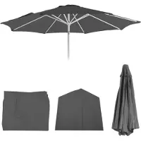 Mendler Housse De Rechange Pour Parasol N19, Housse De Parasol De Rechange, Ø 3m Tissu/Textile 5kg Anthracite
