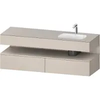 Duravit Collection One lavabo à encastrer avec meuble sous-vasque en console, 1600x550x600mm, niche taupe mat, vasque à droite, QA4796091910000