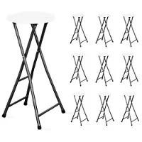 Oviala Lot de 10 tabourets de bar pliant - REKKEM