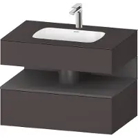 Duravit Collection One lavabo à encastrer avec meuble sous-vasque en console, 800x550x600mm, niche graphite mat, QA4785049800000
