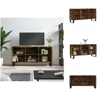 vidaXL Armoire TV chêne fumé 103,5x30x50 cm Bois composite - Meuble TV