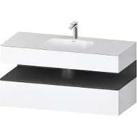 Duravit Collection One lavabo à encastrer avec meuble sous-vasque en console, 1200x550x600mm, niche graphite mat, QA4787049180010