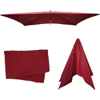 Mendler Toîle De Remplacement Pour Parasol Florida, 3x4m, Polyester 6kg Rouge-Bordeaux