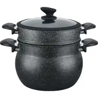 Cheffinger 3 pcs Casserole Kuskus 8L Cuiseur vapeur COUSCOUS Ø24cm Steamer légumes induction Mantycuiseur