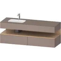 Duravit Collection One lavabo à encastrer avec meuble sous-vasque en console, 1600x550x600mm, niche en chêne naturel, vasque à gauche, QA4795030430000