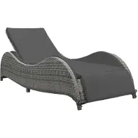 Syfax Chaise longue avec coussin Résine tressée Anthracite